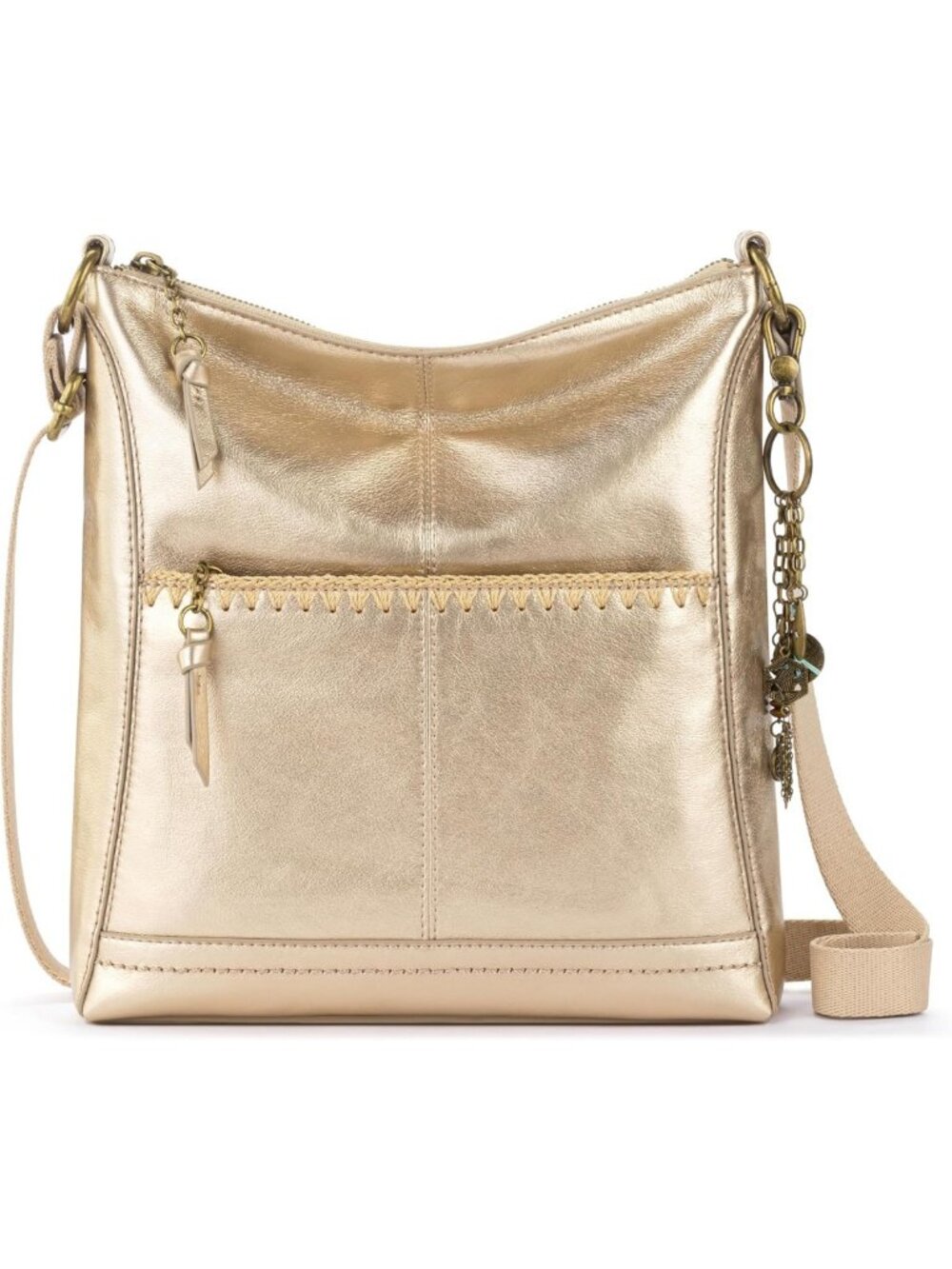 Stylish Leather Crossbody Purse with Zipper Closure & Adjustable Strap
